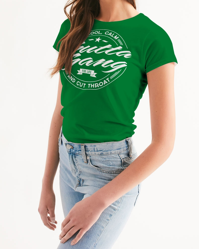 Classic Gutta Gang Green with White Logo Women's Tee