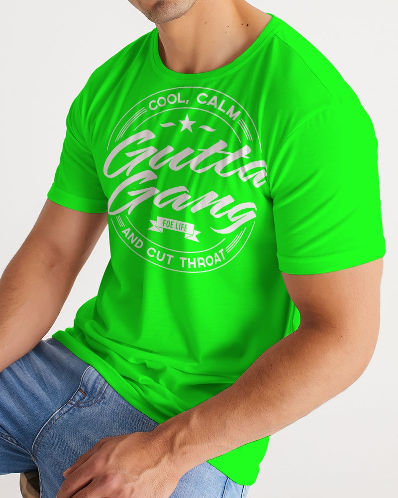 Classic Gutta Gang Men's Lime Green with white logo Tee