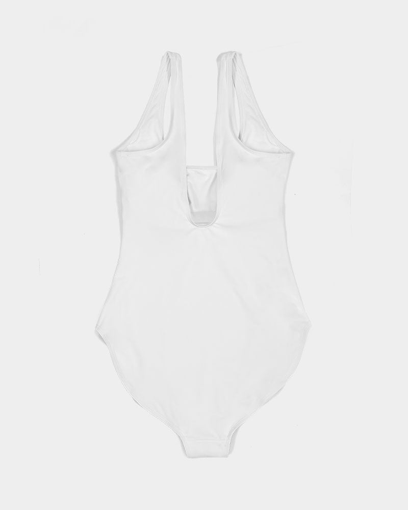 Gutta Gang Black logo Women's One-Piece White Swimsuit