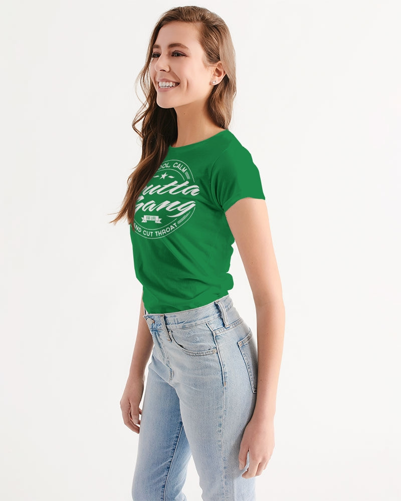 Classic Gutta Gang Green with White Logo Women's Tee