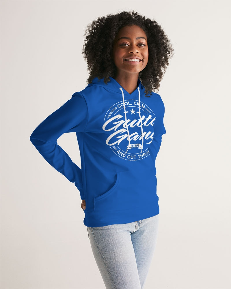 Classic Gutta Gang Blue  With White Logo  Women's Hoodie