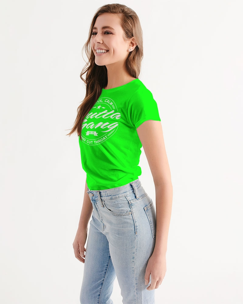 Classic Gutta Gang Lime Green with white logo Women's Tee