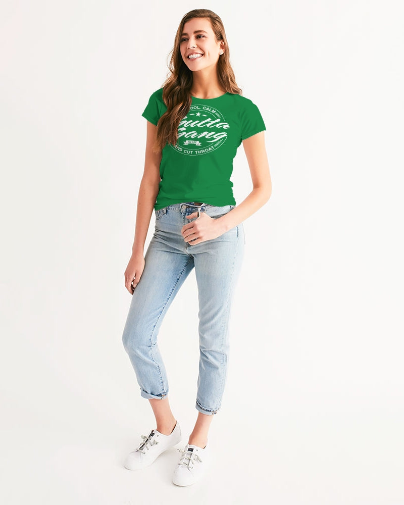 Classic Gutta Gang Green with White Logo Women's Tee