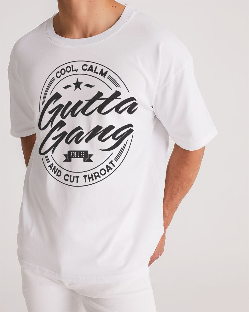 Gutta Gang Black logo Men's Premium Heavyweight White Tee