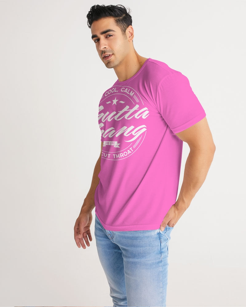 Classic Gutta Gang Men's Pink with white logo Tee