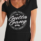 Classic Gutta Gang Black Women's V-Neck Tee