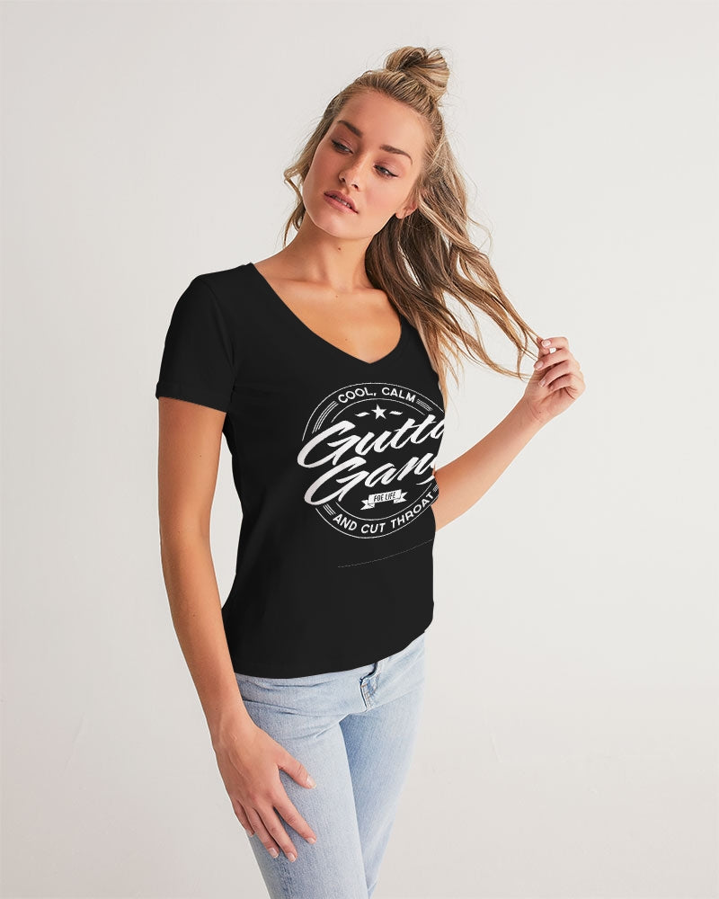 Classic Gutta Gang Black Women's V-Neck Tee