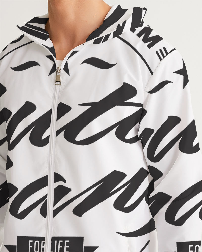 Gutta Gang Black logo Men's White Windbreaker