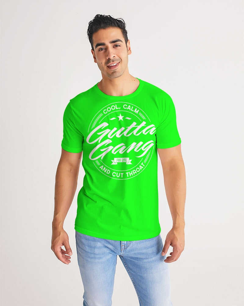 Classic Gutta Gang Men's Lime Green with white logo Tee