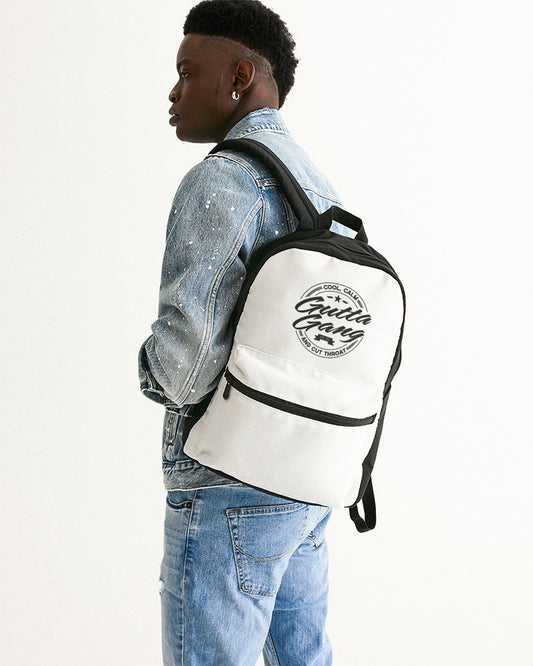 Gutta Gang Black logo Small Canvas White and Black Backpack