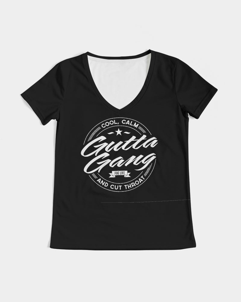 Classic Gutta Gang Black Women's V-Neck Tee