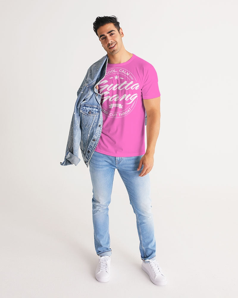 Classic Gutta Gang Men's Pink with white logo Tee