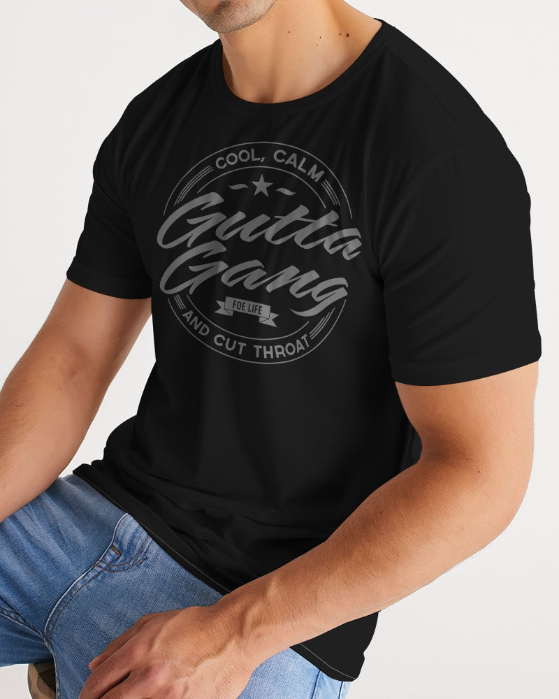 Grey Logo Men's Gutta Gang Classic Black Tee