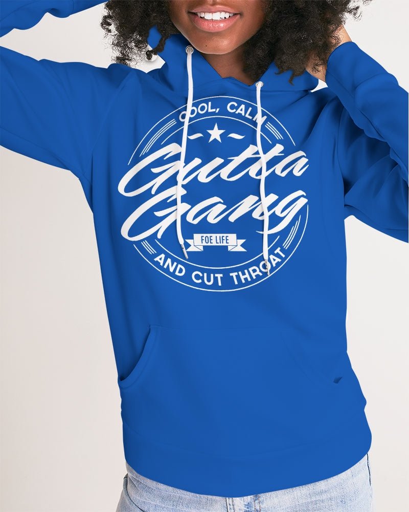 Classic Gutta Gang Blue  With White Logo  Women's Hoodie