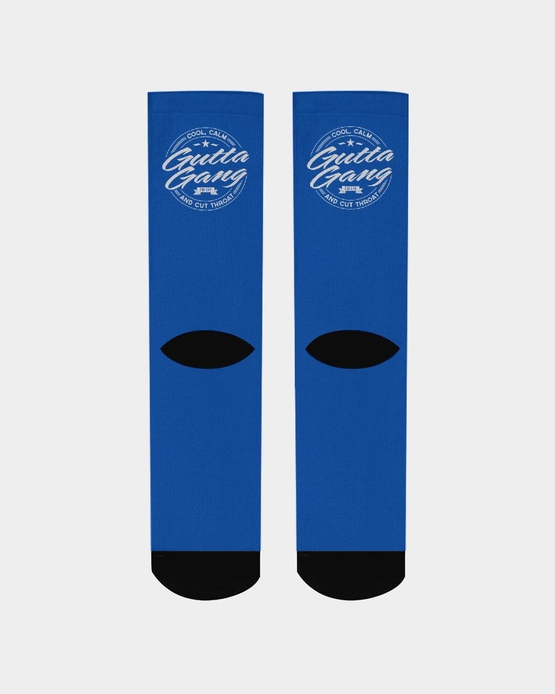 Gutta Gang Blue  With White Logo  Men's Socks