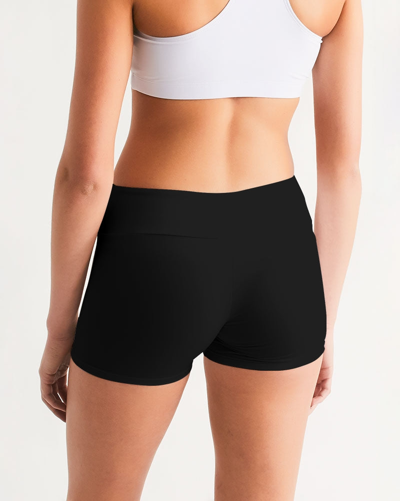 Classic Gutta Gang Black Women's Mid-Rise Yoga Shorts