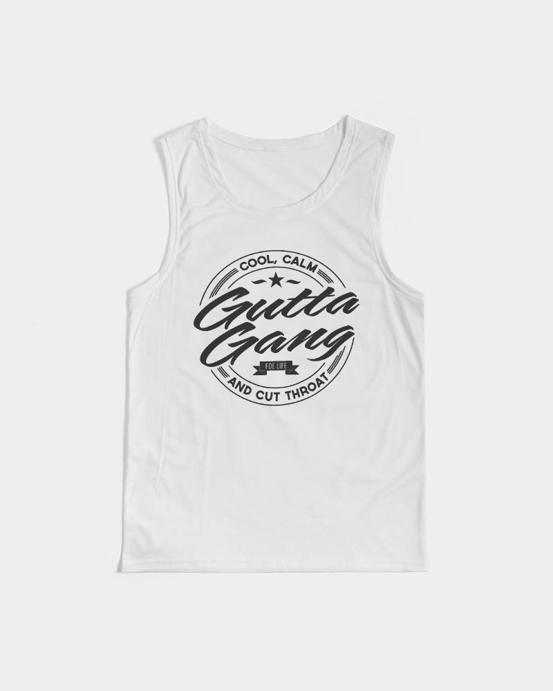 Gutta Gang Black logo Men's White Sports Tank