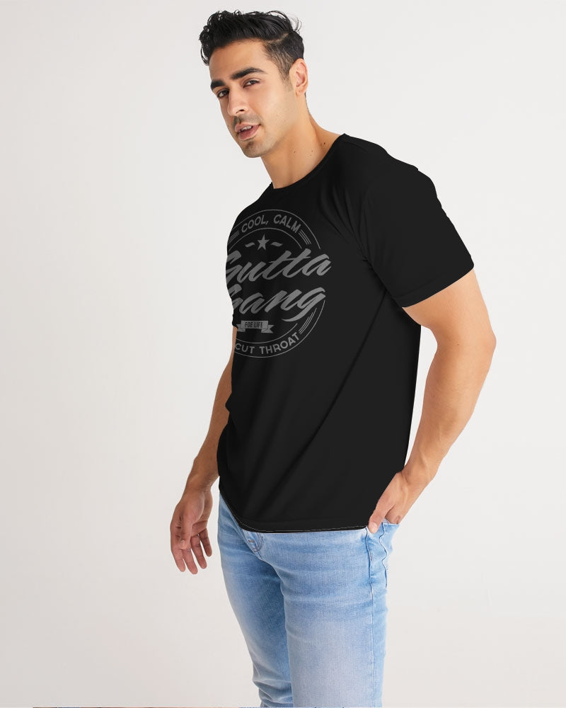 Grey Logo Men's Gutta Gang Classic Black Tee