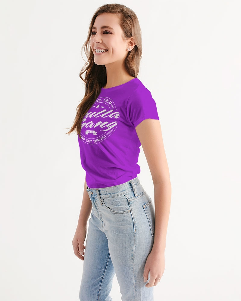 Classic Gutta Gang Purple with white logo Women's Tee