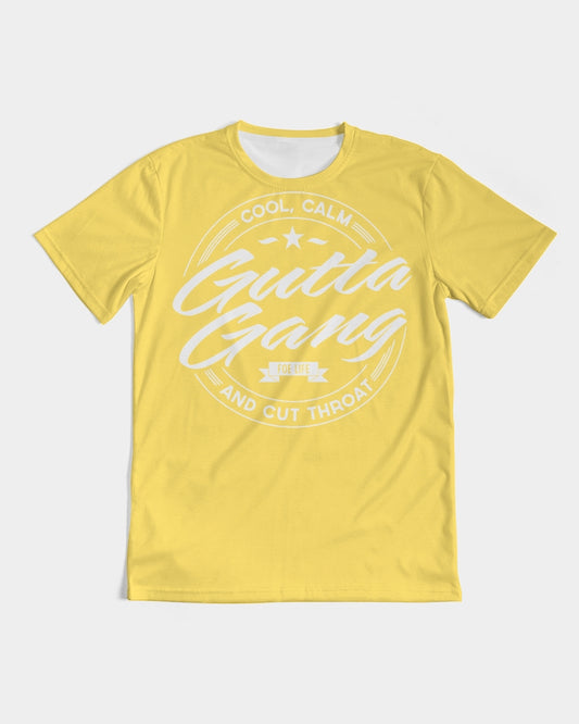 Classic Gutta Gang Men's Yellow with white logo Tee