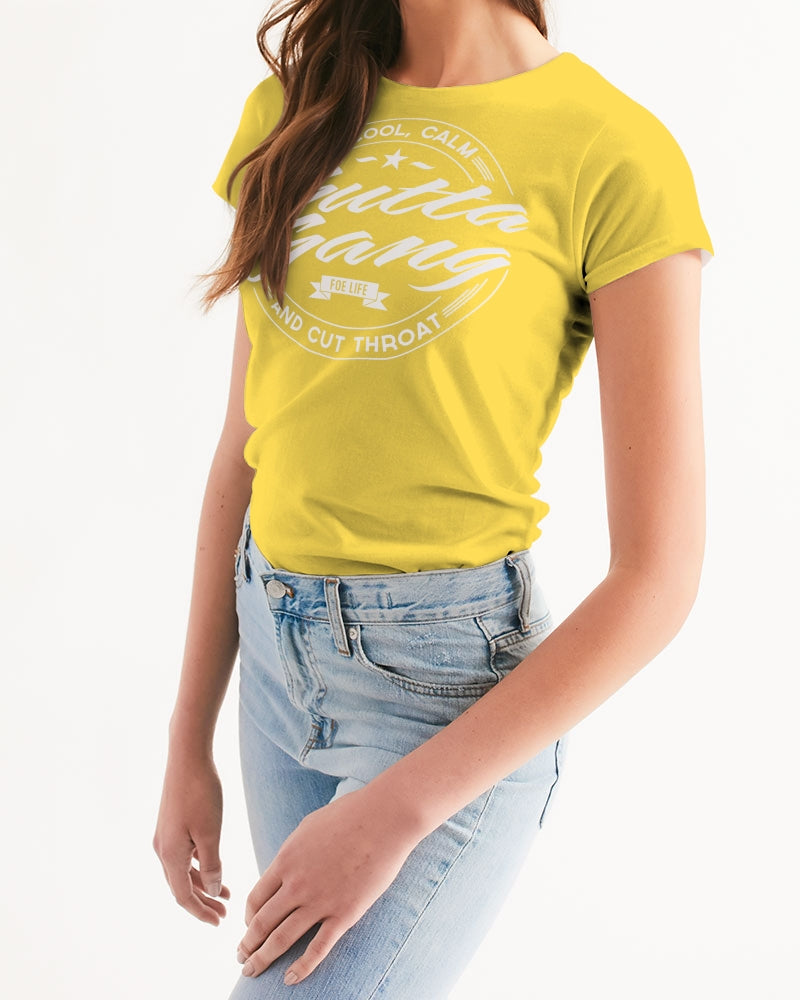 Classic Gutta Gang Yellow with white logo Women's Tee