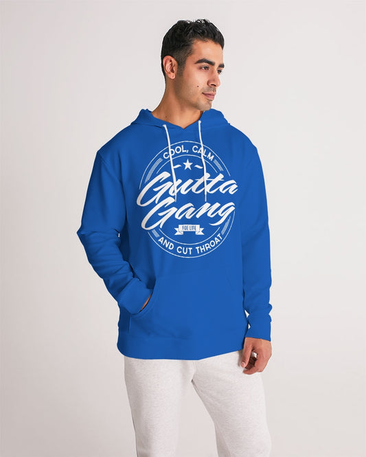 Classic Gutta Gang Blue  With White Logo  Men's Hoodie