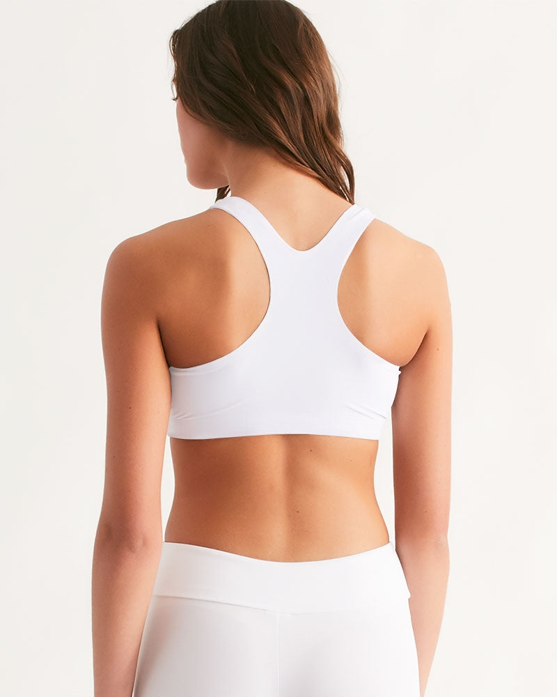 Gutta Gang Black logo Women's White Seamless Sports Bra