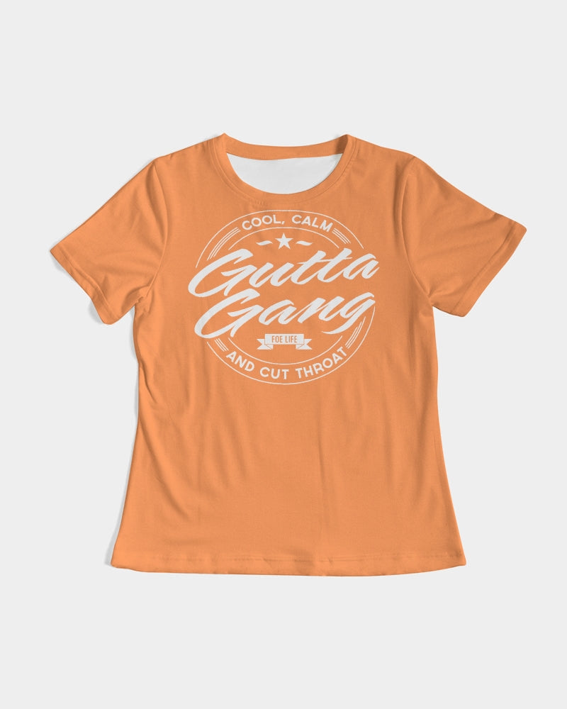 Classic Gutta Gang Orange with white logo Women's Tee