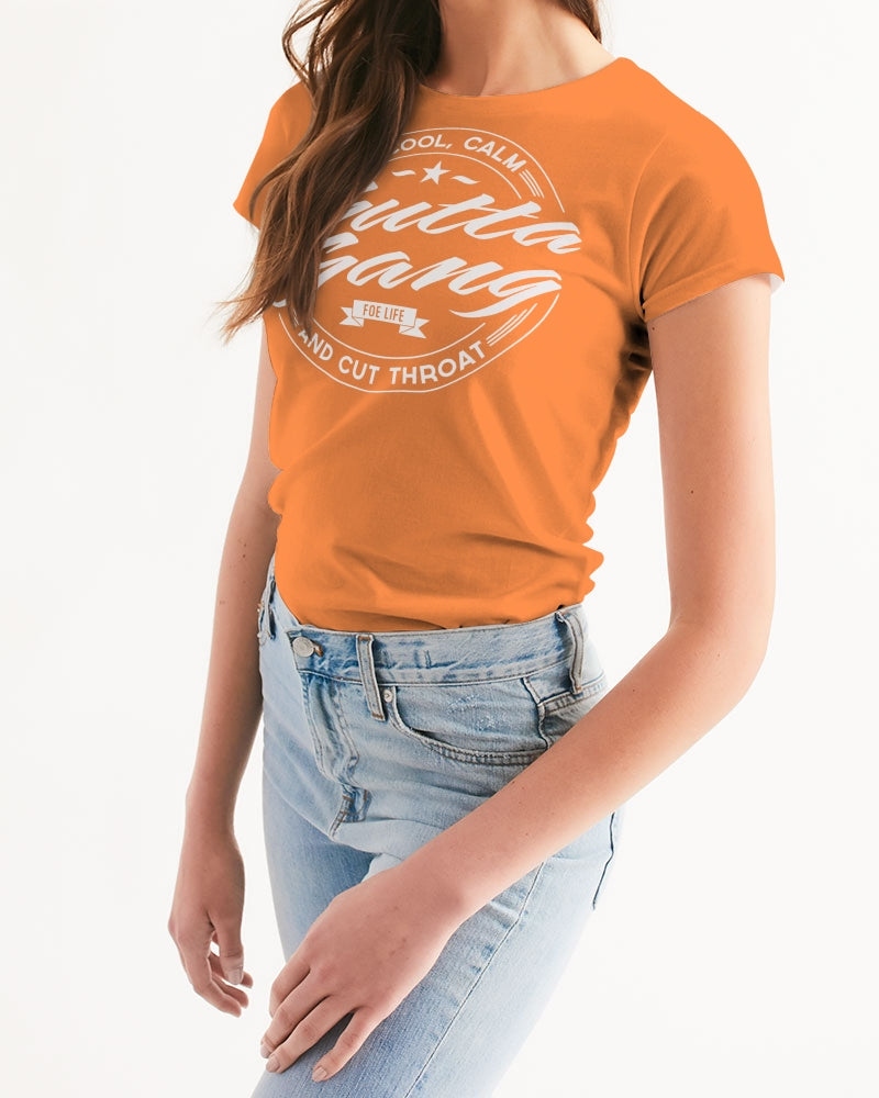 Classic Gutta Gang Orange with white logo Women's Tee