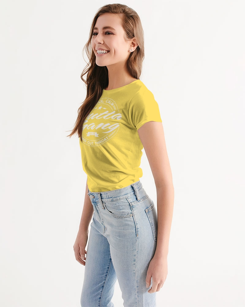 Classic Gutta Gang Yellow with white logo Women's Tee