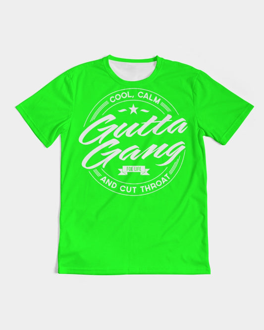 Classic Gutta Gang Men's Lime Green with white logo Tee