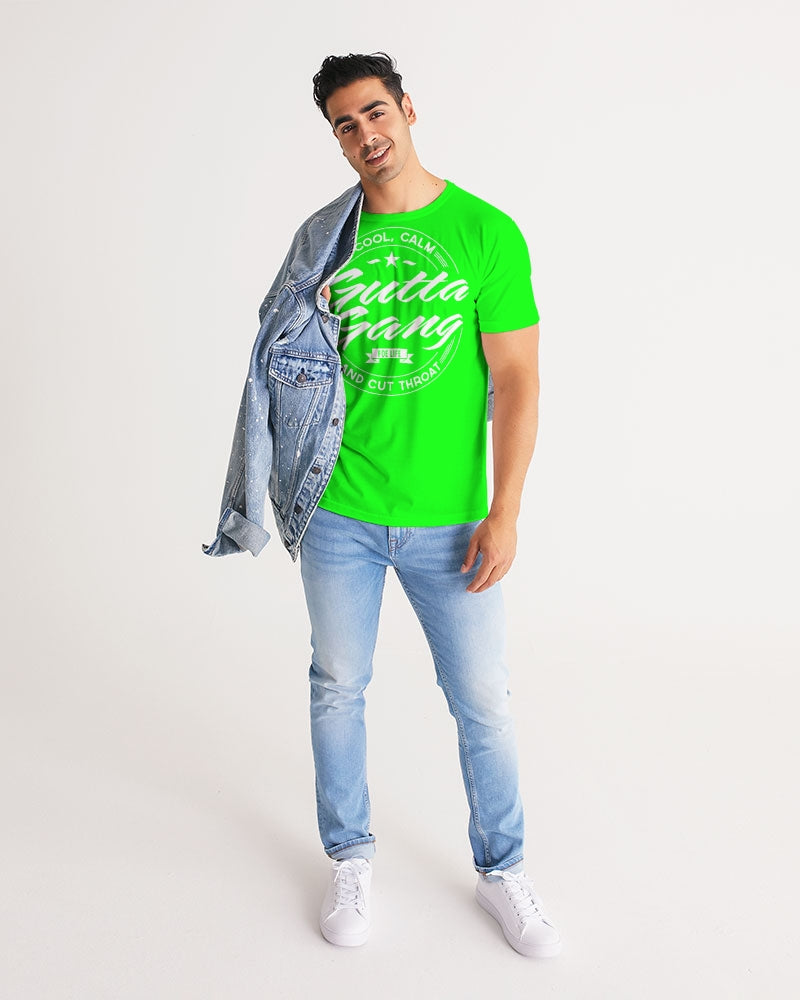 Classic Gutta Gang Men's Lime Green with white logo Tee