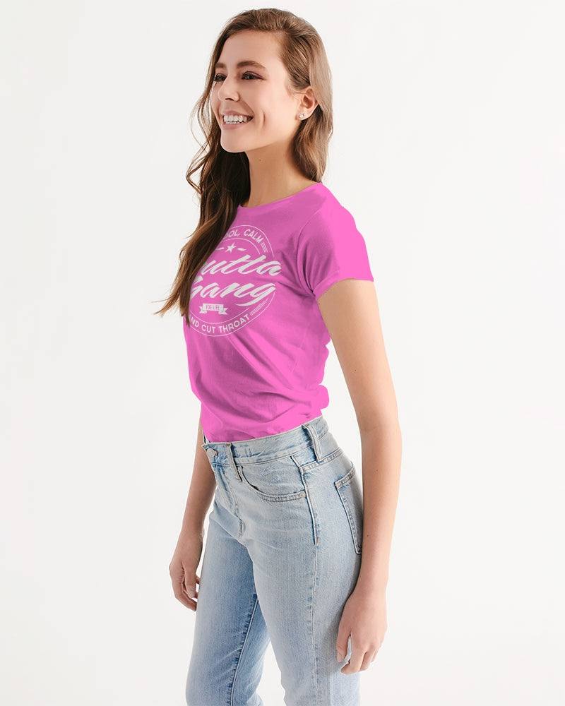 Classic Gutta Gang Pink with white logo Women's Tee