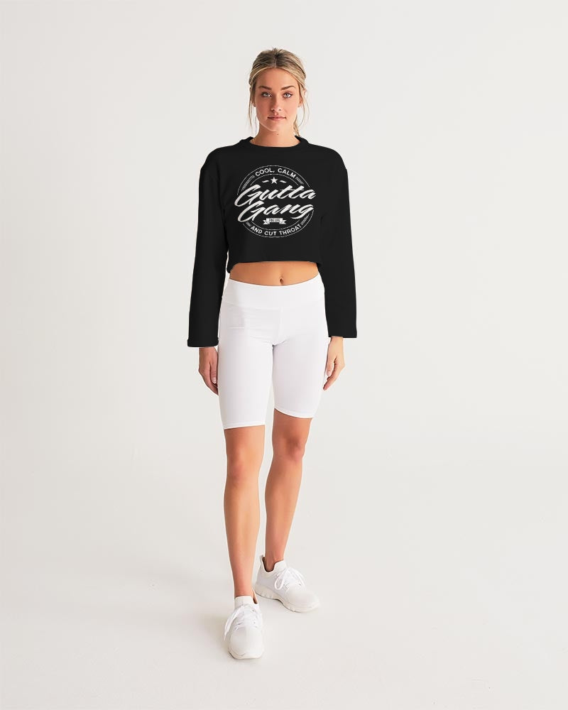 Classic Gutta Gang Black Women's Cropped Sweatshirt