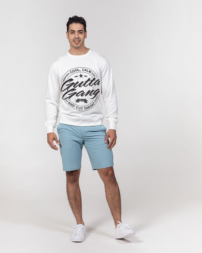 Gutta Gang Classic Men's White Crewneck Pullover