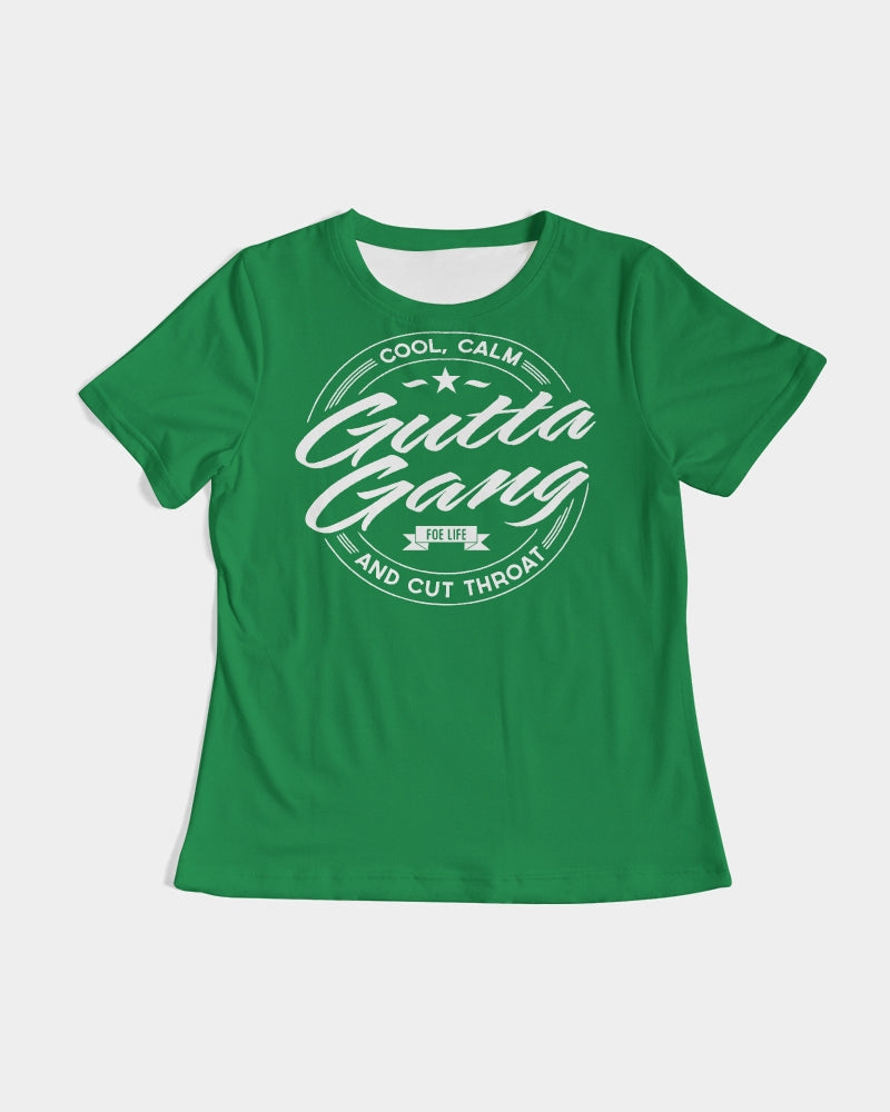 Classic Gutta Gang Green with White Logo Women's Tee