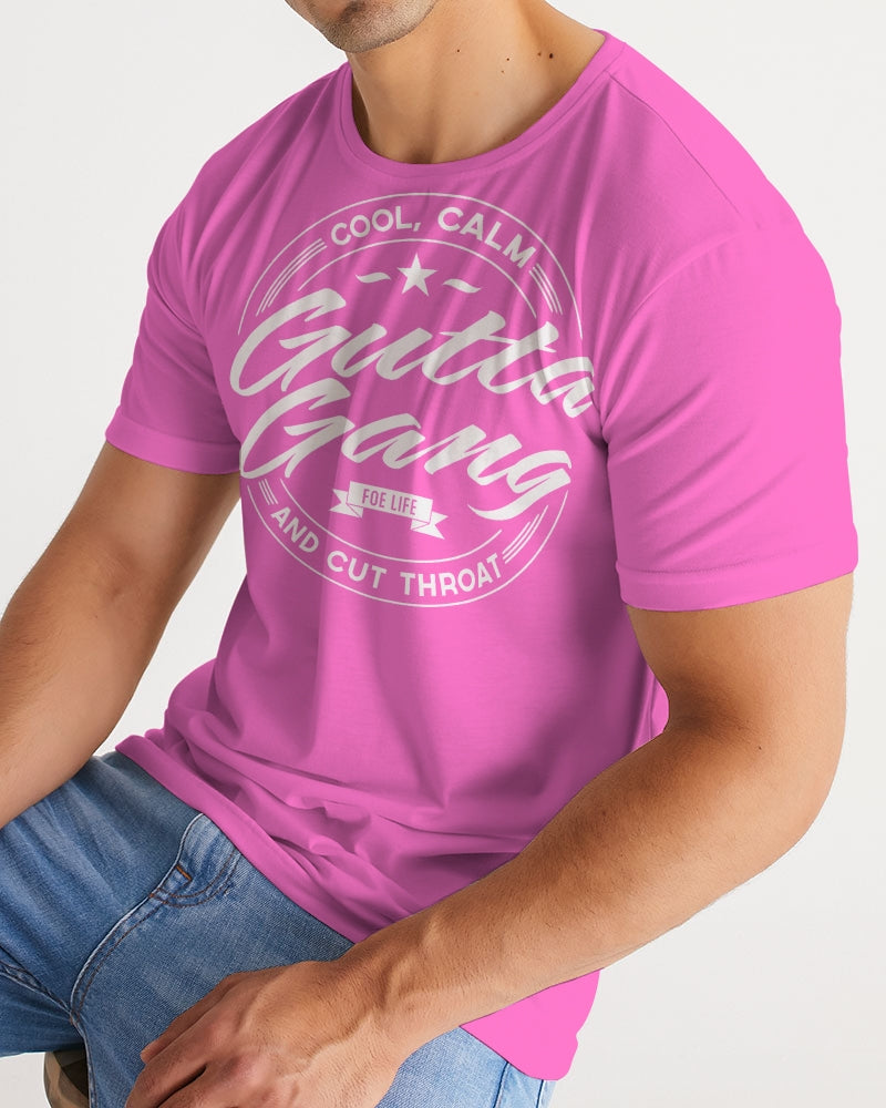 Classic Gutta Gang Men's Pink with white logo Tee