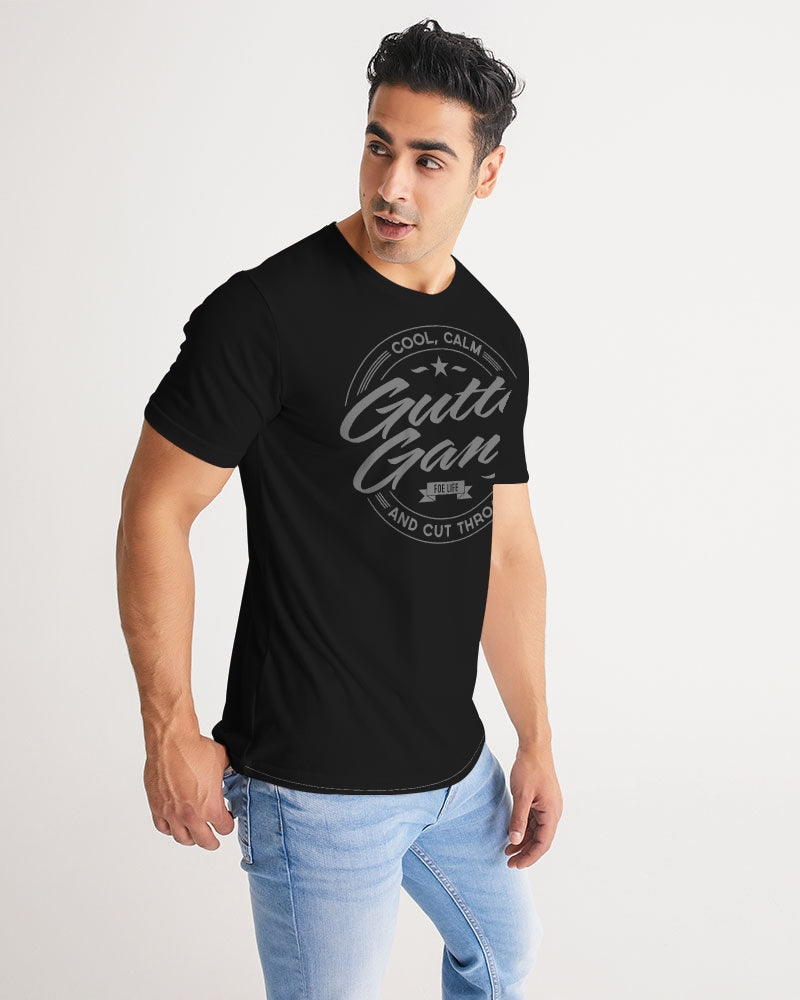 Grey Logo Men's Gutta Gang Classic Black Tee