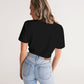 Classic Gutta Gang Black Women's Twist-Front Cropped Tee