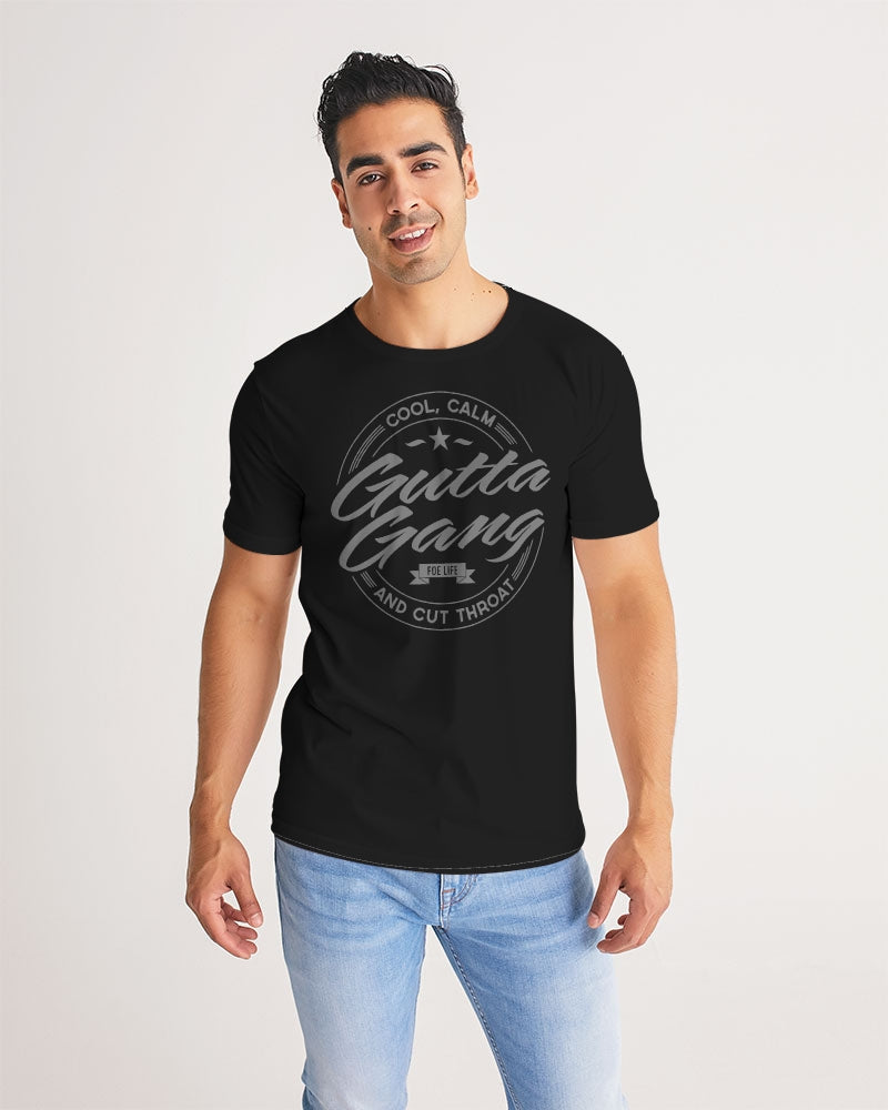 Grey Logo Men's Gutta Gang Classic Black Tee