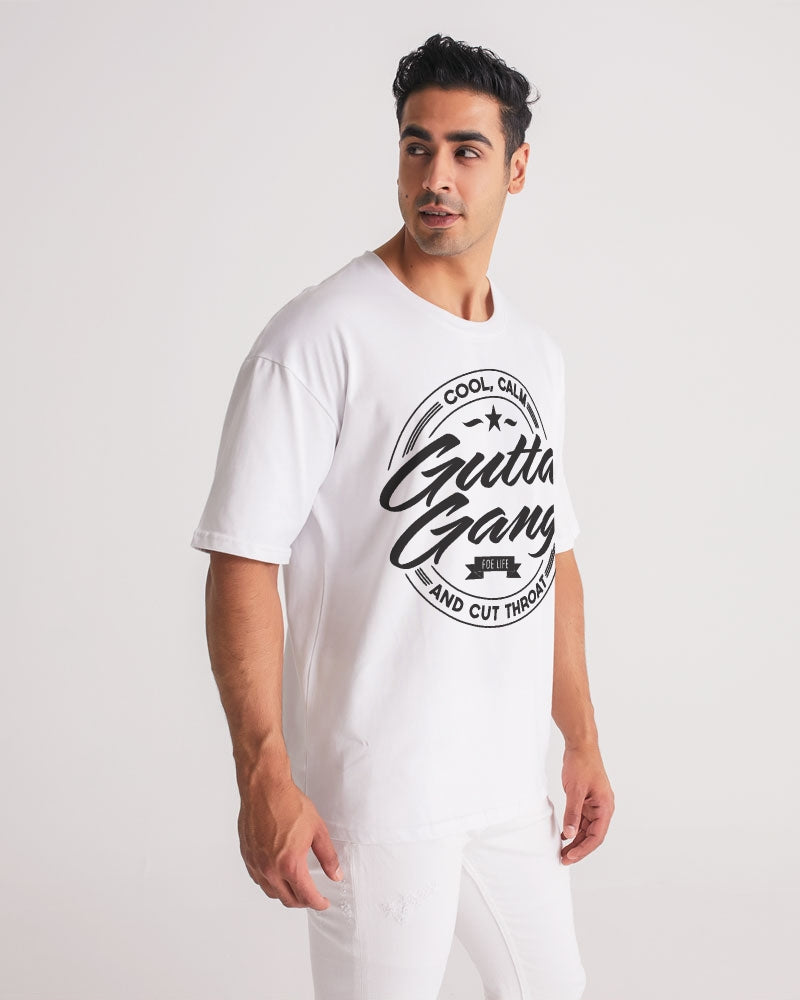 Gutta Gang Black logo Men's Premium Heavyweight White Tee