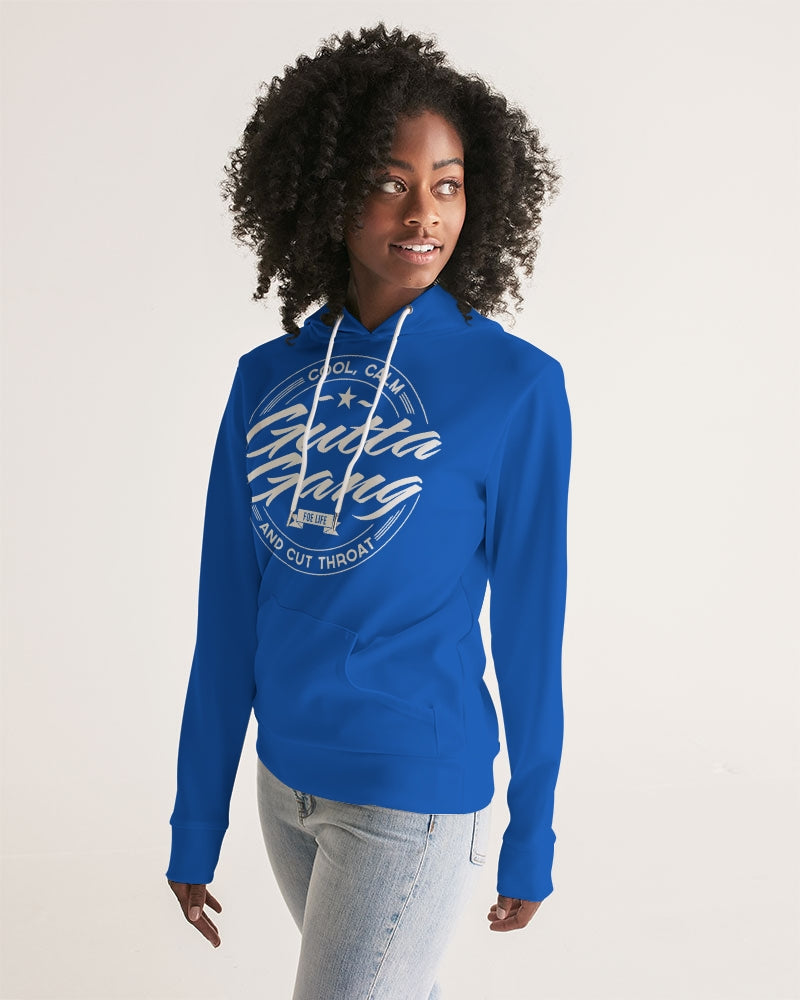 Classic Gutta Gang Blue  With White Logo  Women's Hoodie