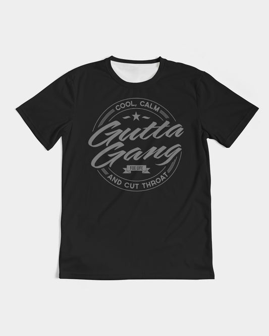 Grey Logo Men's Gutta Gang Classic Black Tee