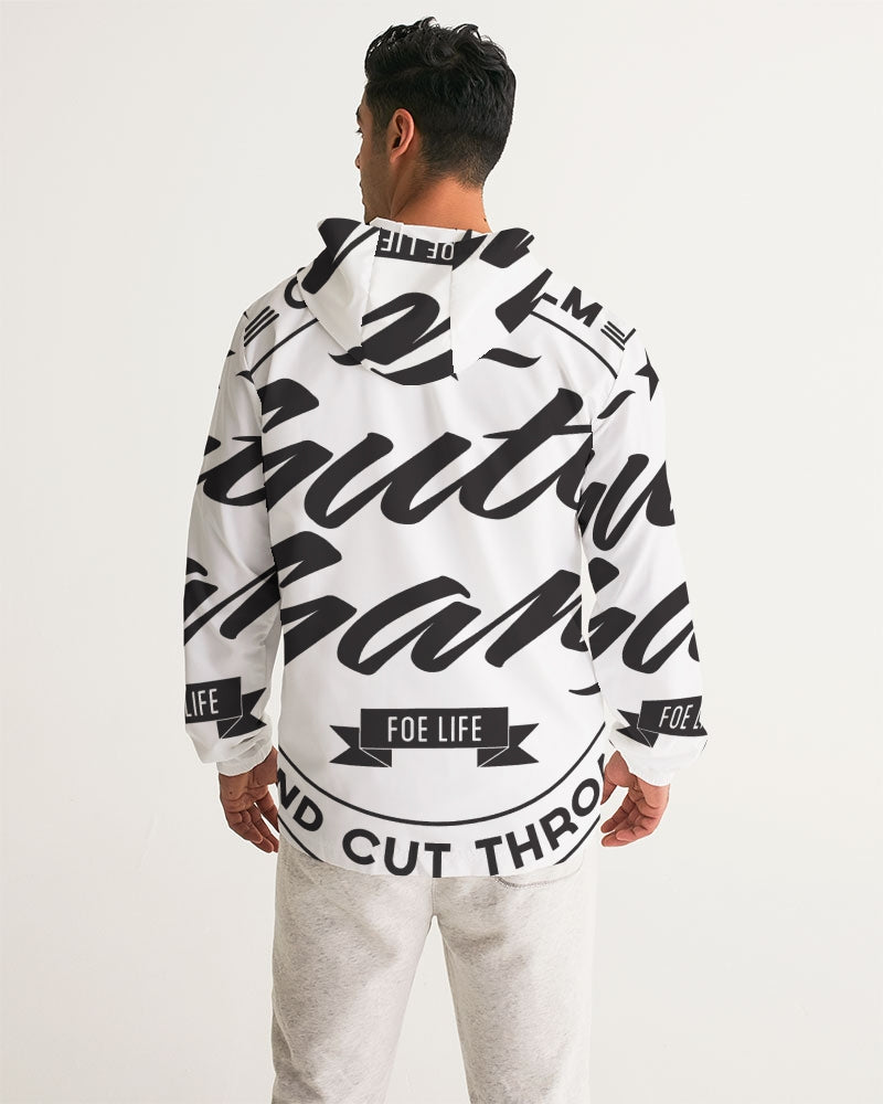 Gutta Gang Black logo Men's White Windbreaker