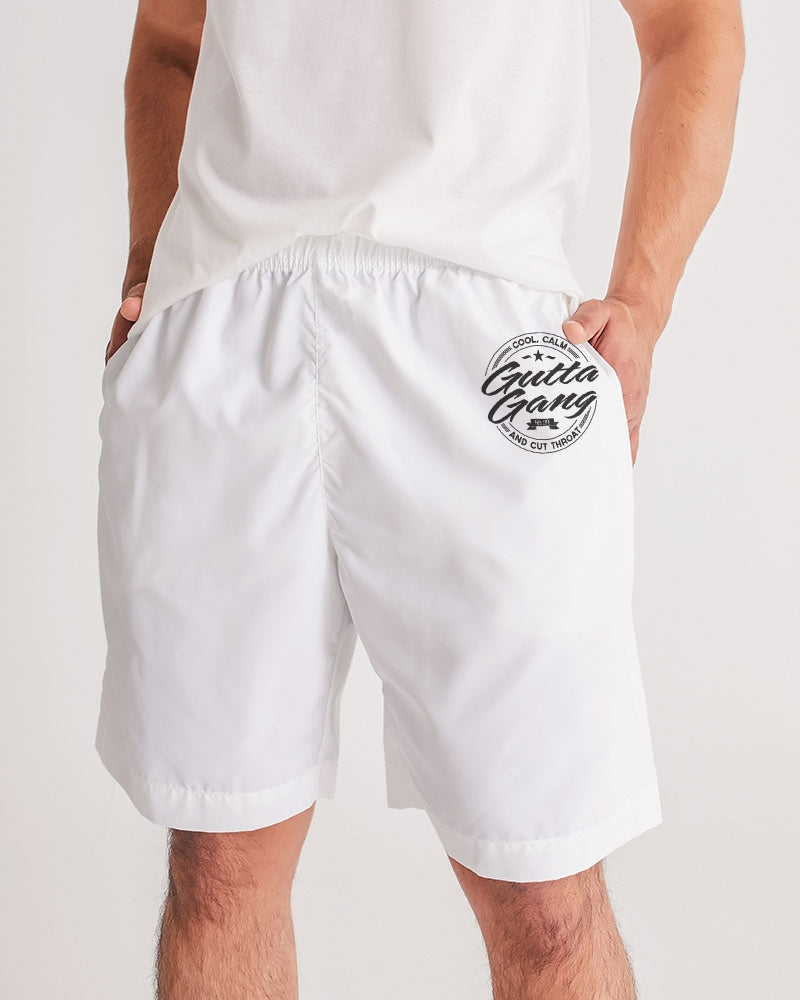 Gutta Gang Black logo Men's White Jogger Shorts