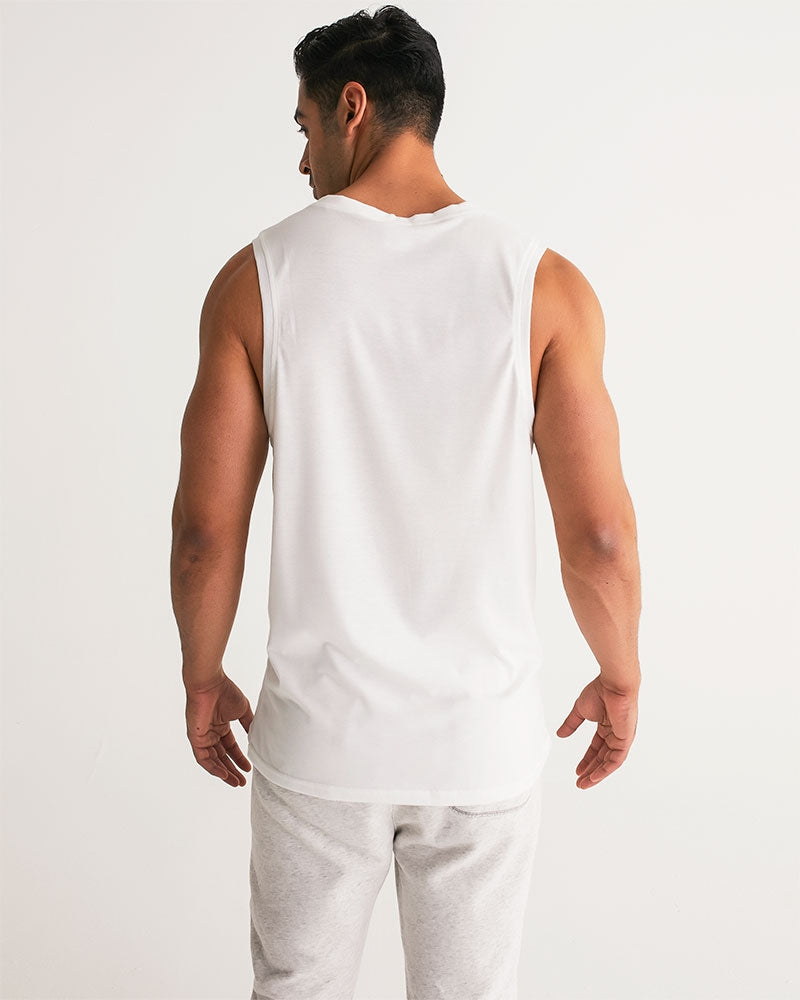 Gutta Gang Black logo Men's White Sports Tank