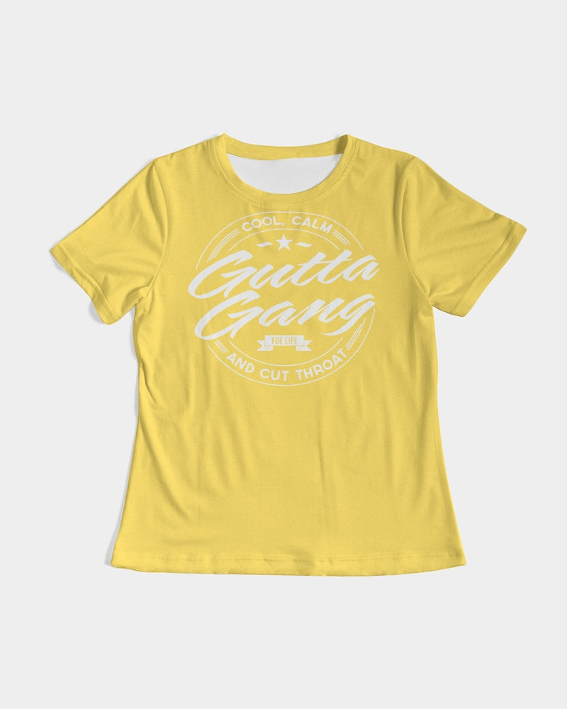 Classic Gutta Gang Yellow with white logo Women's Tee