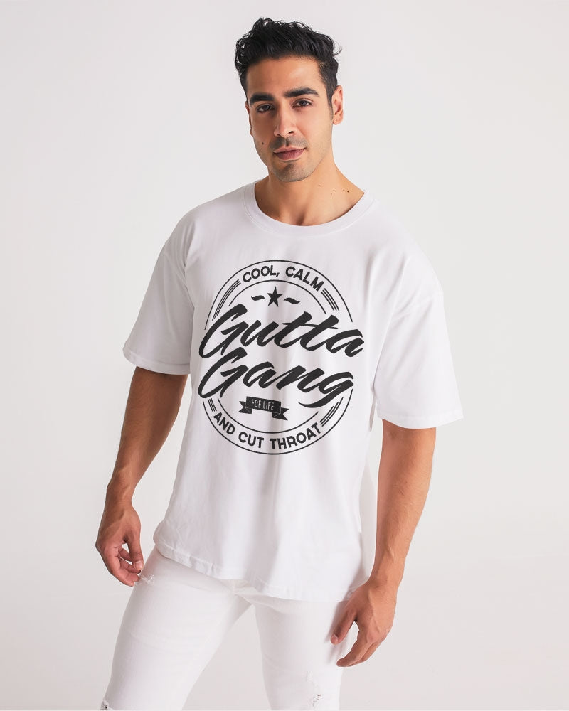 Gutta Gang Black logo Men's Premium Heavyweight White Tee