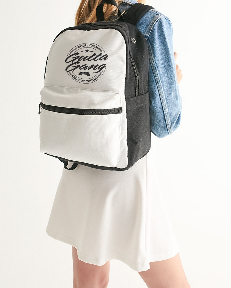 Gutta Gang Black logo Small Canvas White and Black Backpack