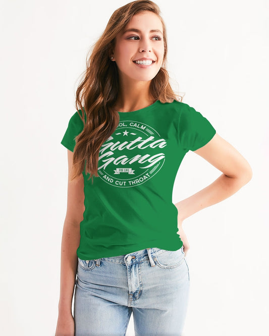 Classic Gutta Gang Green with White Logo Women's Tee